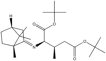 (2R,3R)-2-[[(1R,4R)-Bornan-2-ylidene]amino]-3-methylglutaric acid 1-tert-butyl 5-tert-butyl ester Struktur