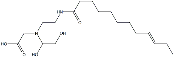 N-(1,2-Dihydroxyethyl)-N-[2-(9-dodecenoylamino)ethyl]aminoacetic acid Struktur