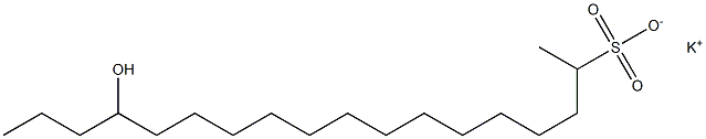 15-Hydroxyoctadecane-2-sulfonic acid potassium salt Struktur