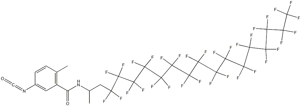 3-Isocyanato-6-methyl-N-[2-(tritriacontafluorohexadecyl)-1-methylethyl]benzamide Struktur