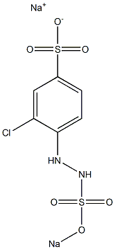 3-Chloro-4-[2-(sodiosulfo)hydrazino]benzenesulfonic acid sodium salt Struktur