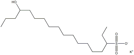 15-Hydroxyoctadecane-3-sulfonic acid potassium salt Struktur