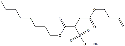 2-(Sodiosulfo)succinic acid 1-octyl 4-(3-butenyl) ester Struktur