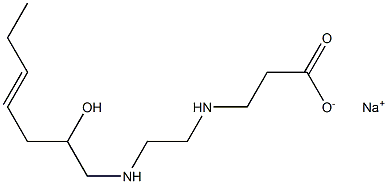 3-[N-[2-[N-(2-Hydroxy-4-heptenyl)amino]ethyl]amino]propionic acid sodium salt Struktur