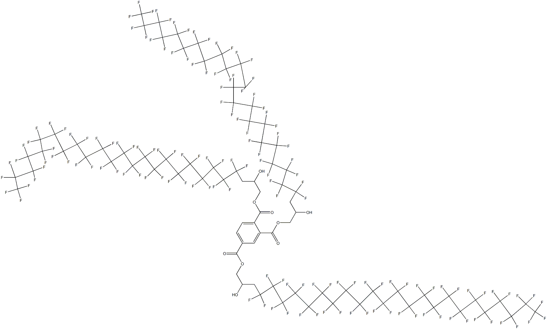 1,2,4-Benzenetricarboxylic acid tris[3-(heptatetracontafluorotricosyl)-2-hydroxypropyl] ester Struktur