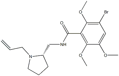 3-Bromo-2,5,6-trimethoxy-N-[[(2S)-1-(2-propenyl)pyrrolidin-2-yl]methyl]benzamide Struktur