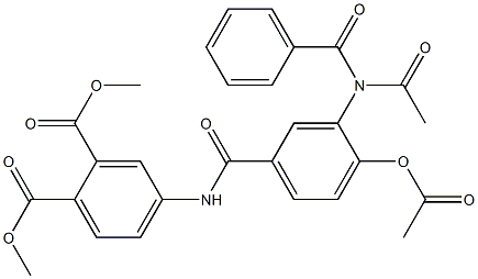 4-[4-Acetoxy-3-(benzoylacetylamino)benzoylamino]phthalic acid dimethyl ester Struktur