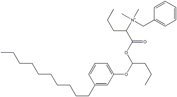 N,N-Dimethyl-N-benzyl-N-[1-[[1-(3-decylphenyloxy)butyl]oxycarbonyl]butyl]aminium Struktur