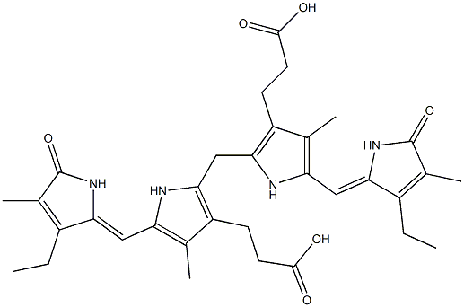 2,2'-Methylenebis[4-methyl-5-(3-ethyl-4-methyl-5-oxo-2,5-dihydro-1H-pyrrole-2-ylidenemethyl)-1H-pyrrole-3-propanoic acid] Struktur