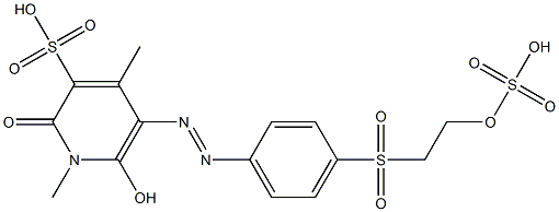 1,2-Dihydro-6-hydroxy-1,4-dimethyl-2-oxo-5-[[4-[[2-(sulfooxy)ethyl]sulfonyl]phenyl]azo]-3-pyridinesulfonic acid Struktur