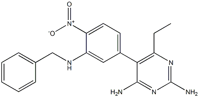 2,4-Diamino-6-ethyl-5-(3-(benzylamino)-4-nitrophenyl)pyrimidine Struktur