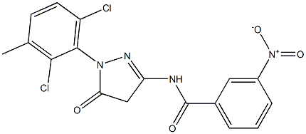 1-(2,6-Dichloro-3-methylphenyl)-3-(3-nitrobenzoylamino)-5(4H)-pyrazolone Struktur