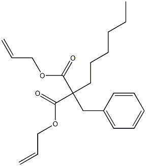 2-Hexyl-2-benzylmalonic acid bis(2-propenyl) ester Struktur