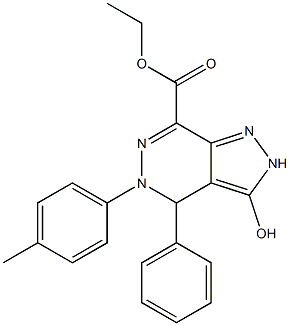 [4,5-Dihydro-3-hydroxy-4-phenyl-5-(4-methylphenyl)-2H-pyrazolo[3,4-d]pyridazine]-7-carboxylic acid ethyl ester Struktur