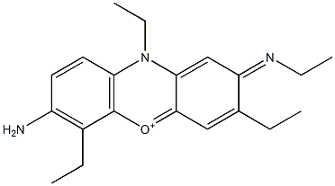 7-Amino-3,6,10-triethyl-2-(ethylimino)-2,10-dihydrophenoxazin-5-ium Struktur