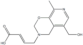 4-[[5-(Hydroxymethyl)-8-methyl-3,4-dihydro-2H-pyrido[4,3-e]-1,3-oxazin]-3-yl]crotonic acid Struktur