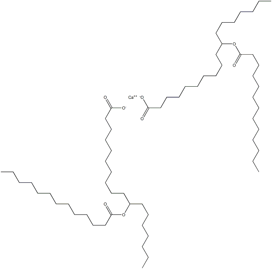 Bis(11-tridecanoyloxyoctadecanoic acid)calcium salt Struktur