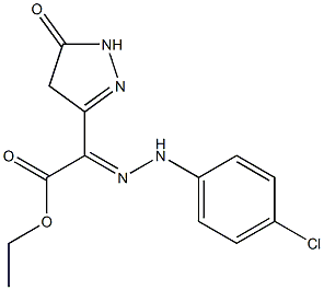 2-[2-(4-Chlorophenyl)hydrazono]-2-[(4,5-dihydro-5-oxo-1H-pyrazole)-3-yl]acetic acid ethyl ester Struktur