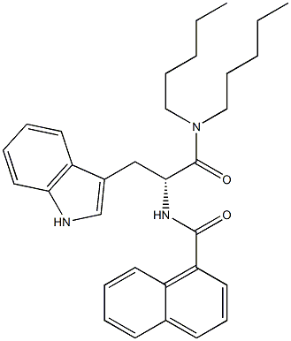 (R)-2-(1-Naphthoylamino)-3-(1H-indol-3-yl)-N,N-dipentylpropanamide Struktur