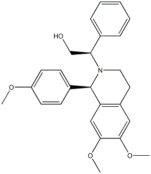 (1R)-1,2,3,4-Tetrahydro-2-[(R)-1-phenyl-2-hydroxyethyl]-1-(4-methoxyphenyl)-6,7-dimethoxyisoquinoline Struktur