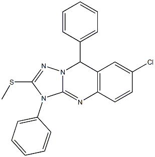 7-Chloro-3,9-dihydro-2-methylthio-3,9-diphenyl[1,2,4]triazolo[5,1-b]quinazoline Struktur