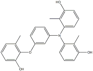 N,N-Bis(3-hydroxy-2-methylphenyl)-3-(2-hydroxy-6-methylphenoxy)benzenamine Struktur