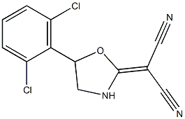 [5-(2,6-Dichlorophenyl)oxazolidin-2-ylidene]malononitrile Struktur