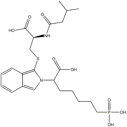 S-[2-(6-Phosphono-1-carboxyhexyl)-2H-isoindol-1-yl]-N-isovaleryl-L-cysteine Struktur