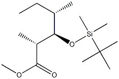 (2R,3R,4S)-3-(tert-Butyldimethylsilyloxy)-2,4-dimethylhexanoic acid methyl ester Struktur