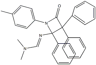 4-[[(Dimethylamino)methylene]amino]-3,3,4-triphenyl-1-(4-methylphenyl)azetidin-2-one Struktur