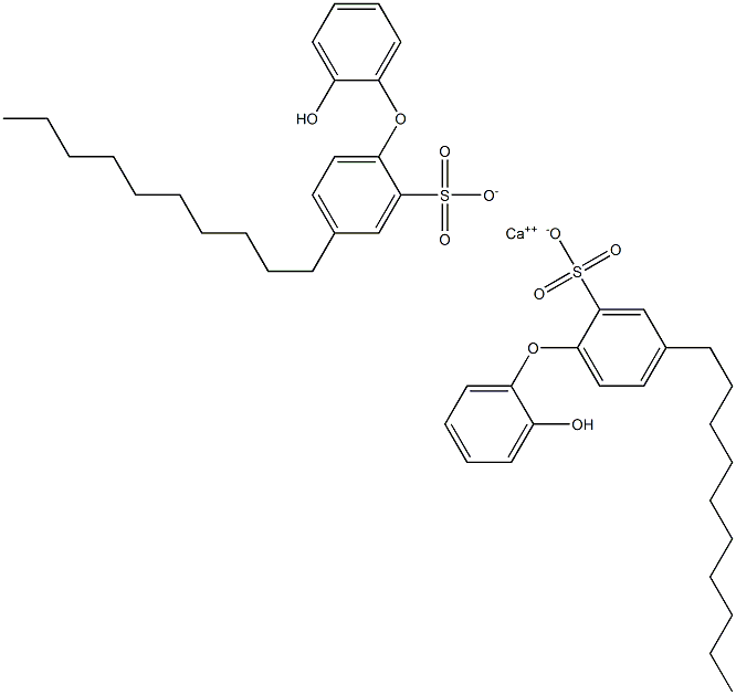 Bis(2'-hydroxy-4-decyl[oxybisbenzene]-2-sulfonic acid)calcium salt Struktur