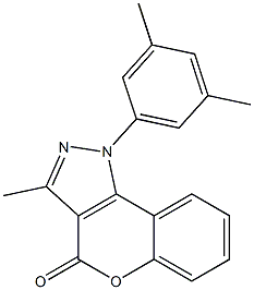 1-(3,5-Dimethylphenyl)-3-methyl[1]benzopyrano[4,3-c]pyrazol-4(1H)-one Struktur