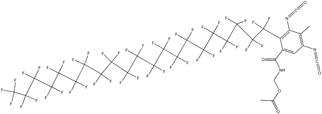 N-(Acetyloxymethyl)-2-(tritetracontafluorohenicosyl)-3,5-diisocyanato-4-methylbenzamide Struktur