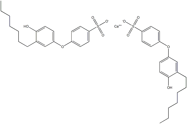 Bis(4'-hydroxy-3'-heptyl[oxybisbenzene]-4-sulfonic acid)calcium salt Struktur