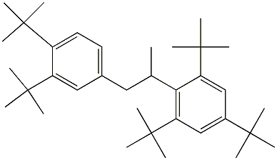 2-(2,4,6-Tri-tert-butylphenyl)-1-(3,4-di-tert-butylphenyl)propane Struktur