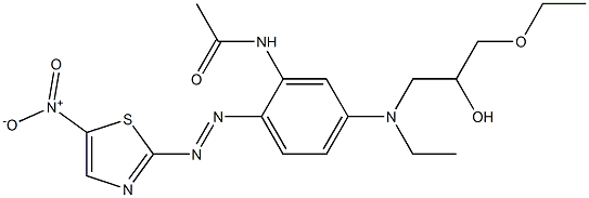 2-[[2-Acetylamino-4-[N-(3-ethoxy-2-hydroxypropyl)-N-ethylamino]phenyl]azo]-5-nitrothiazole Struktur