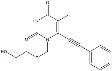 1-(2-Hydroxyethoxymethyl)-6-(phenylethynyl)thymine Struktur