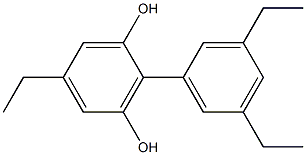 5-Ethyl-2-(3,5-diethylphenyl)benzene-1,3-diol Struktur