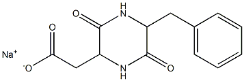 5-Benzyl-3,6-dioxo-2-piperazineacetic acid sodium salt Struktur