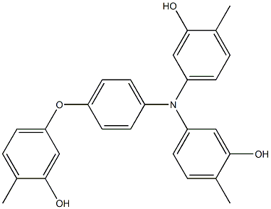 N,N-Bis(3-hydroxy-4-methylphenyl)-4-(3-hydroxy-4-methylphenoxy)benzenamine Struktur