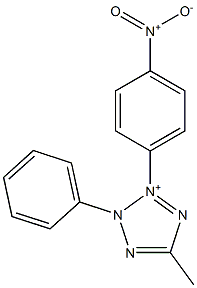 3-(p-Nitrophenyl)-5-methyl-2-phenyl-2H-tetrazol-3-ium Struktur