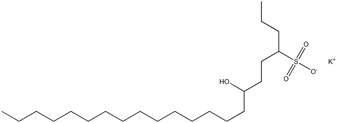 7-Hydroxydocosane-4-sulfonic acid potassium salt Struktur