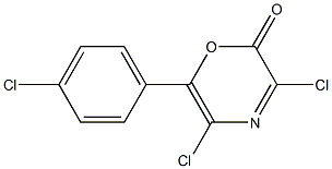 3,5-Dichloro-6-(4-chlorophenyl)-2H-1,4-oxazin-2-one Struktur