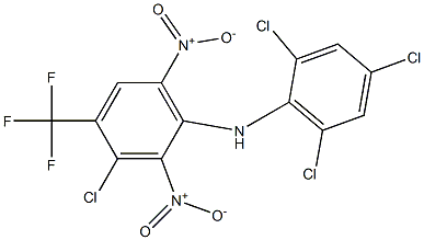 3-Chloro-4-trifluoromethyl-2,6-dinitro-N-[2,4,6-trichlorophenyl]benzenamine Struktur