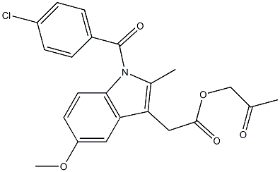 [1-(4-Chlorobenzoyl)-2-methyl-5-methoxy-1H-indol-3-yl]acetic acid 2-oxopropyl ester Struktur