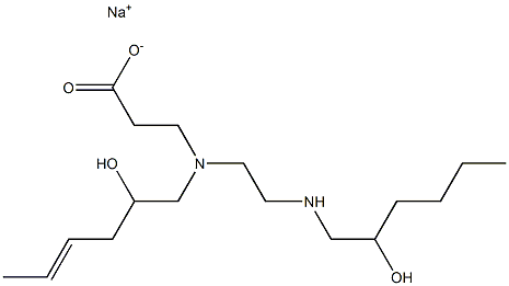 3-[N-(2-Hydroxy-4-hexenyl)-N-[2-(2-hydroxyhexylamino)ethyl]amino]propionic acid sodium salt Struktur