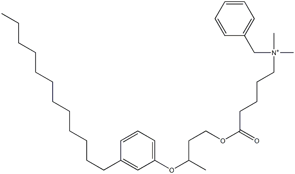 N,N-Dimethyl-N-benzyl-N-[4-[[3-(3-dodecylphenyloxy)butyl]oxycarbonyl]butyl]aminium Struktur