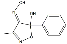 3-Methyl-5-hydroxy-5-phenylisoxazol-4(5H)-one oxime Struktur