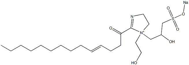 1-(2-Hydroxyethyl)-1-[2-hydroxy-3-(sodiooxysulfonyl)propyl]-2-(4-tetradecenoyl)-2-imidazoline-1-ium Struktur