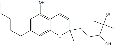 2-Methyl-7-pentyl-2-(3,4-dihydroxy-4-methylpentyl)-2H-1-benzopyran-5-ol Struktur